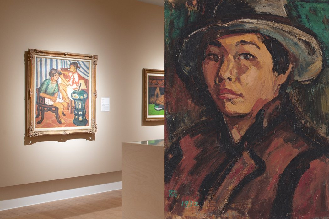 右圖：洪瑞麟，《自畫像》，1932。 圖／臺北市立美術館及家屬洪鈞雄提供
