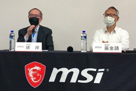 微星董事長徐祥（左）與總經理黃金請。微星/提供