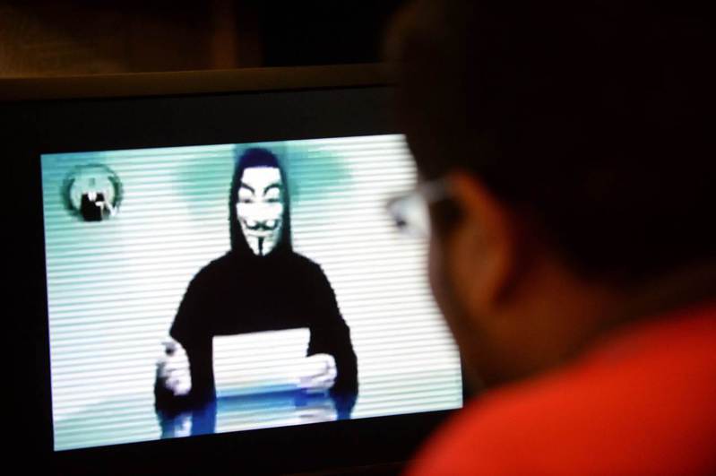 全球最大骇客组织「匿名者」。法新社(photo:UDN)