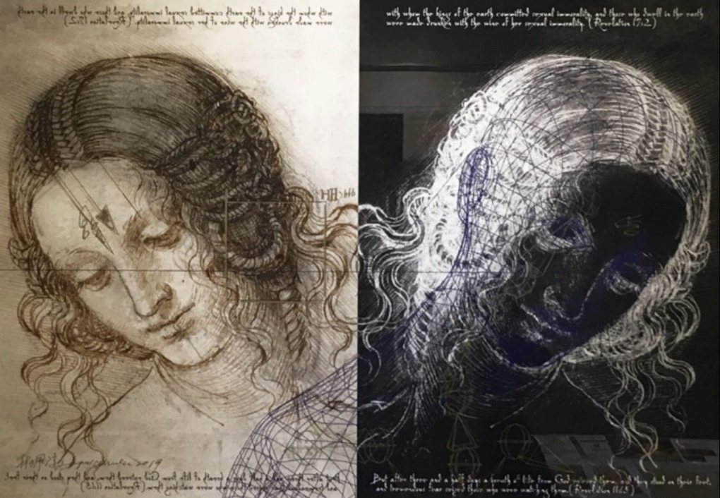 夏娃克隆肖像創造計畫IAR系列作品，媒材為數位版畫、手繪、3D數位動畫、AR擴充...
