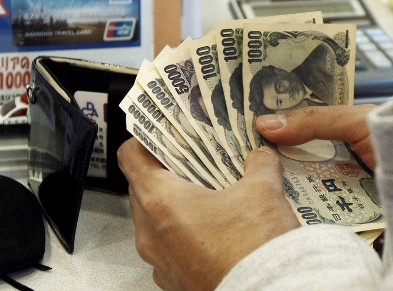 日圆兑美元汇率近期直直落。路透(photo:UDN)
