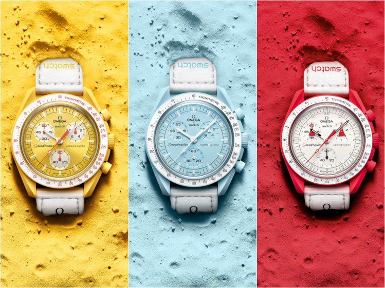 瑞士鐘表品牌歐米茄（OMEGA）與同集團品牌Swatch聯名的Speedmast...