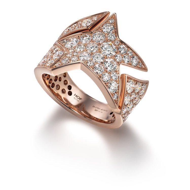 Illa Luxe Wraparound玫瑰金鑽石戒指，46萬4,000元。圖／Hearts On Fire提供