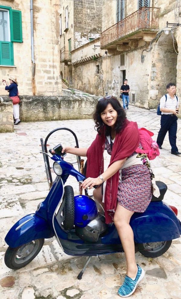 高婉萍很喜歡出國旅遊，圖為她在義大利旅行。 圖／高婉萍提供