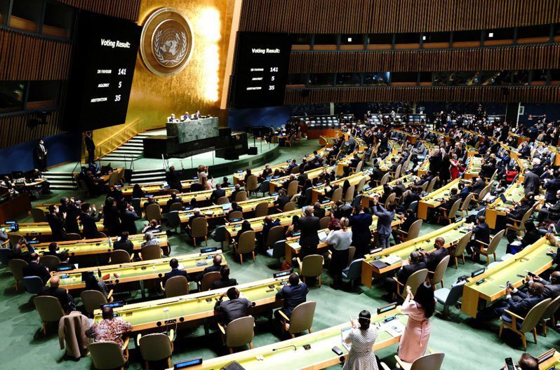 聯合國大會日前以壓倒性票數通過，譴責俄羅斯侵略烏克蘭。路透