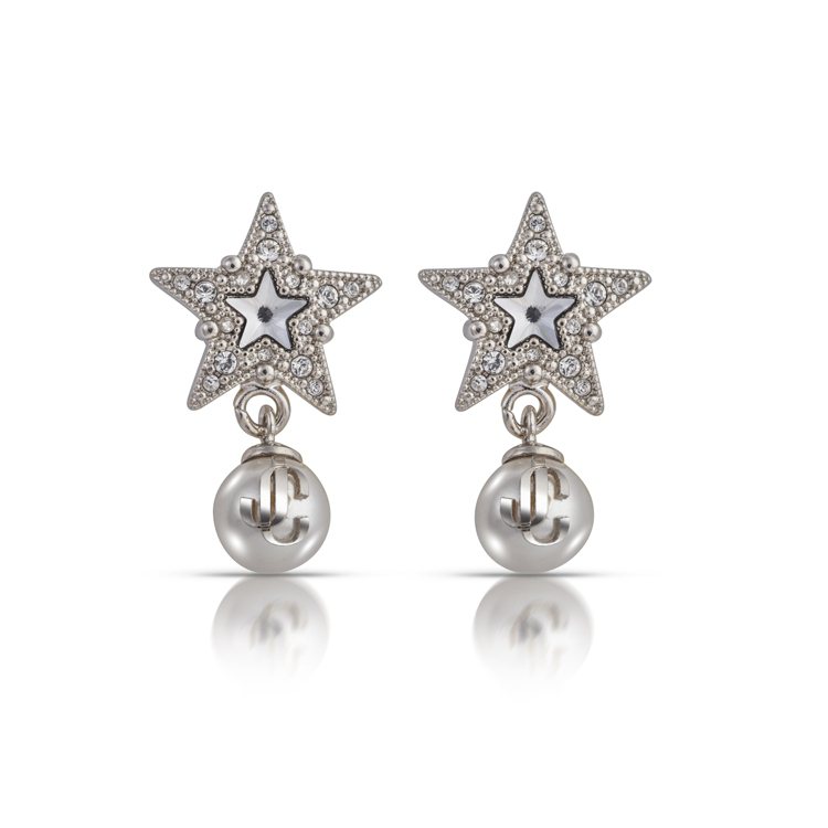 CRYSTAL STAR EARRING星星珍珠垂墜耳環，16,800元。圖／J...