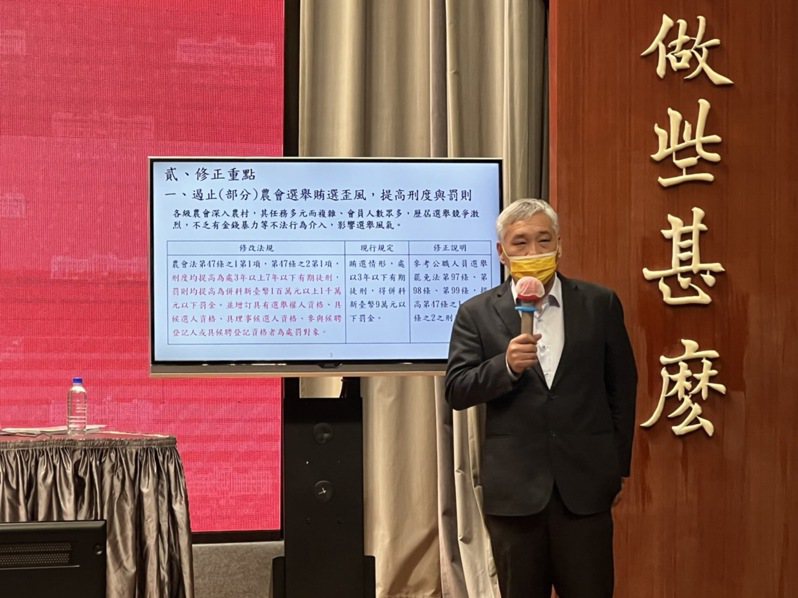 農委會輔導處長陳俊言說明農會法修法內容。記者侯俐安／攝影