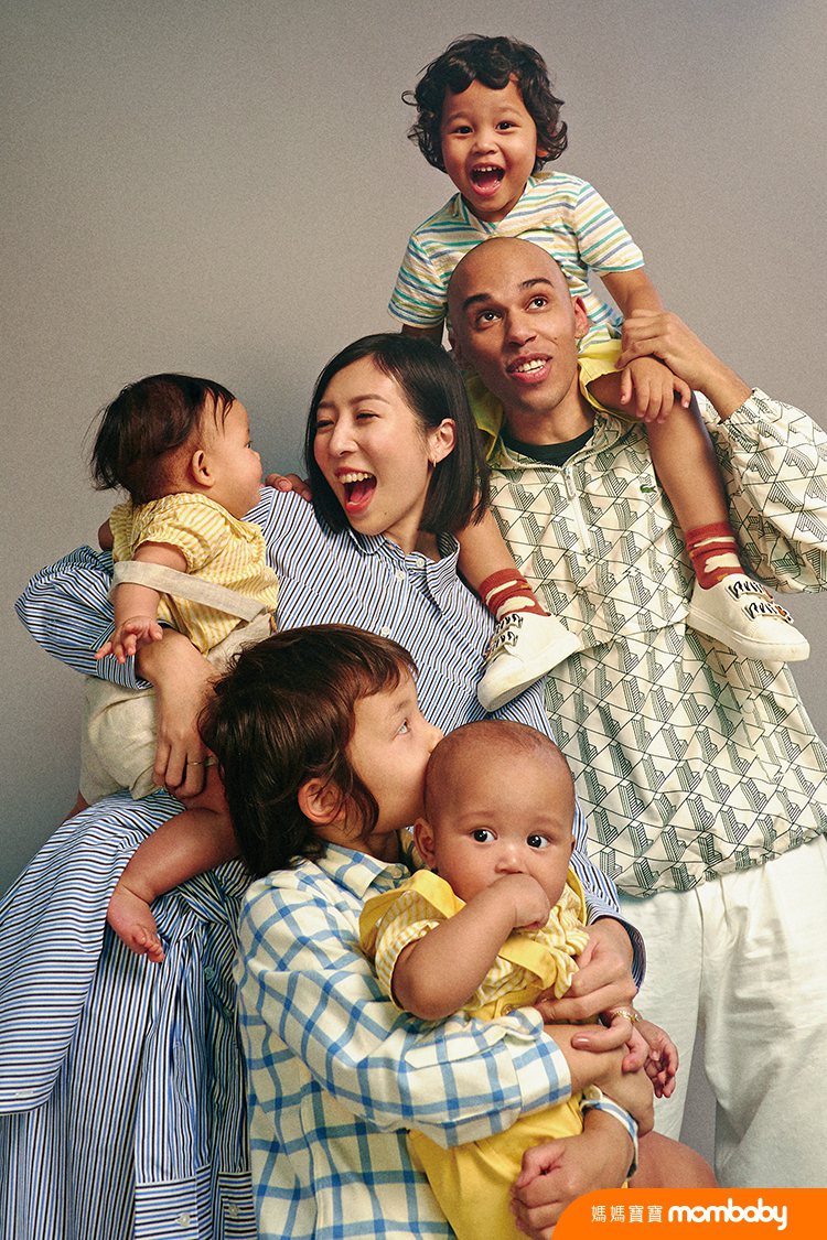 網紅夫妻Yun（周筠）與Dzingai（金該）經營頻道「Rice & Shine」，分享一家6口的生活。圖／媽媽寶寶提供