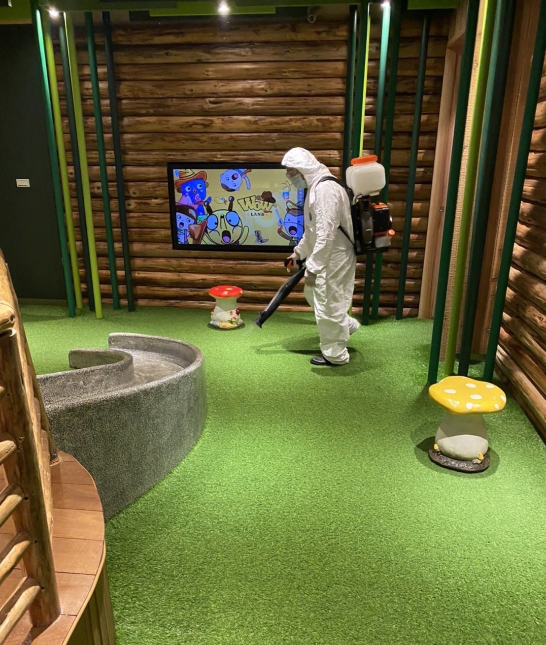 蘭城晶英酒店的兒童兒童遊戲區，小朋友超喜歡，列入清潔消毒的重點。圖／衛生局提供