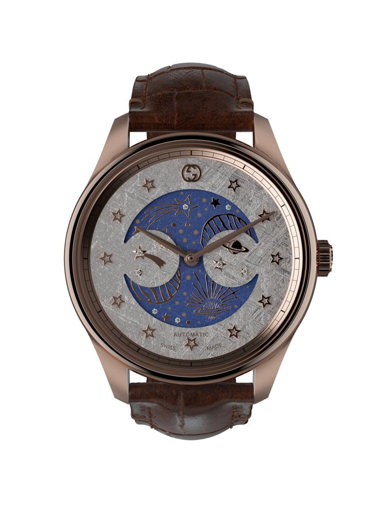GUCCI G-Timeless Moonlight藍色星空腕表，135萬元。圖...