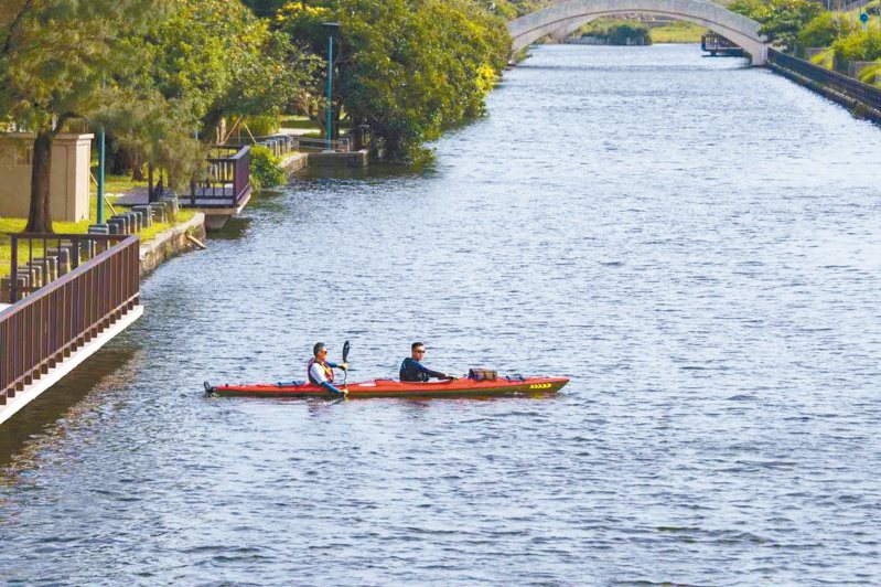 竹市港南運河將發展獨木舟活動。圖／新竹市政府提供