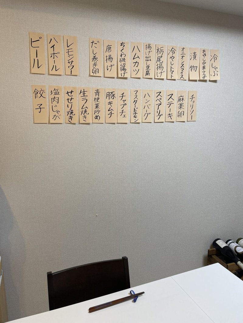 一位日本網友為了幫老公慶生，化身女老闆將家中改造成居酒屋的風格。圖擷取自twitter