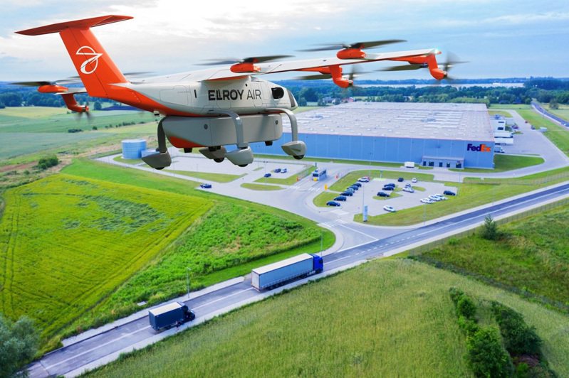 联邦快递宣布与飞机制造商Elroy Air合作，建立首个自主垂直起降航空货运系统，计划2023年在美国试飞。图/联邦快递提供(photo:UDN)