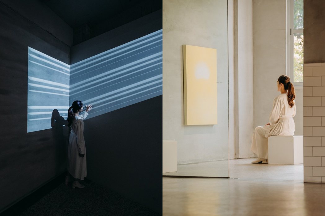 （左）邵雅曼，《奇蹟四分鐘》，2021，單頻彩色無聲錄像，4分鐘循環播放。（右）...