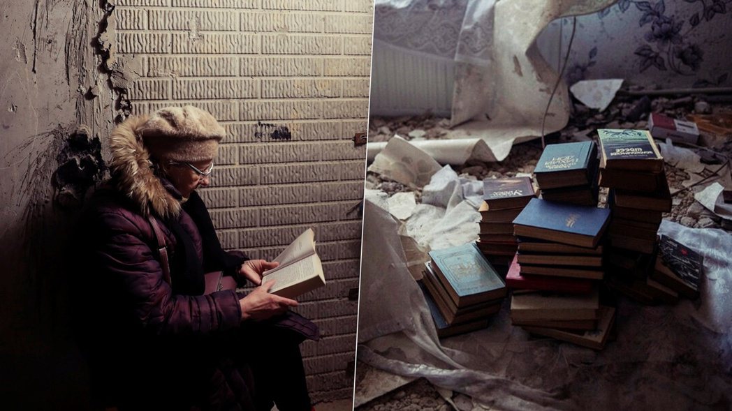 「當勝利之日來到，人們將更需要烏克蘭書籍，而我們將再次迎來復興。」左圖為戰爭期間...