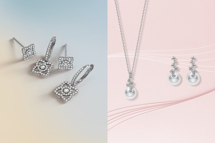 珍珠與鑽石珠寶是備受歡迎的母親節珠寶。圖／DE BEERS、MIKIMOTO提供