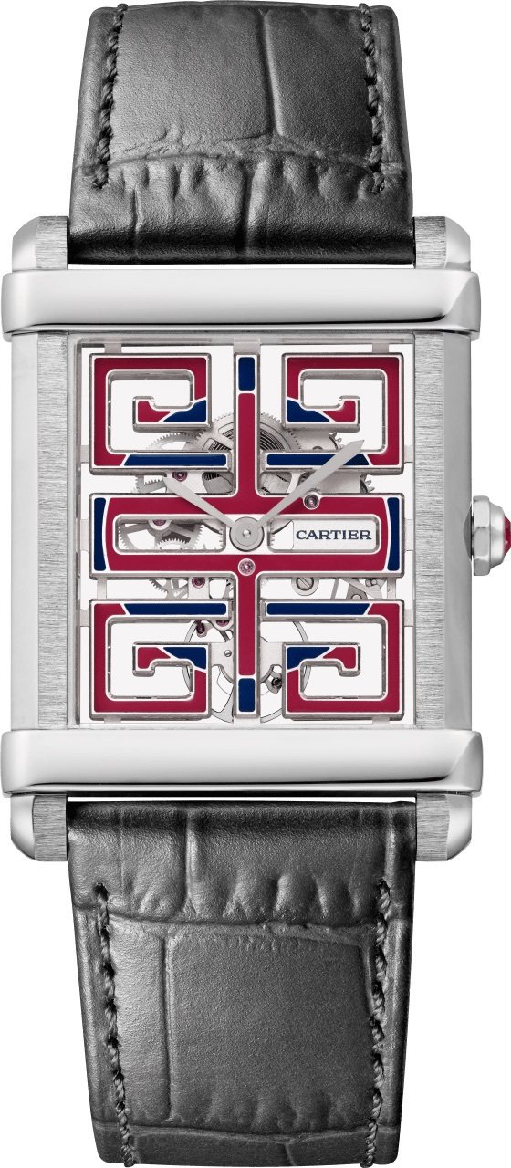 Cartier Privé系列Tank Chinoise鉑金手上鍊腕表，約21...