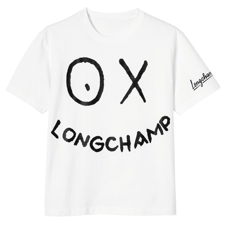 Longchamp x André Saraiva聯名系列白色Logo T-Sh...