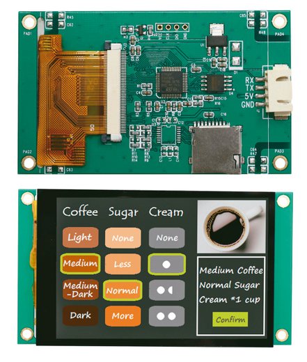 上靖光電開發「串口通訊液晶顯示器模組-單色文字型以及彩屏（UART LCD Modules）」，應用於工控、醫療、消費性電子，如智能穿戴式設備等。 
上靖光電／提供