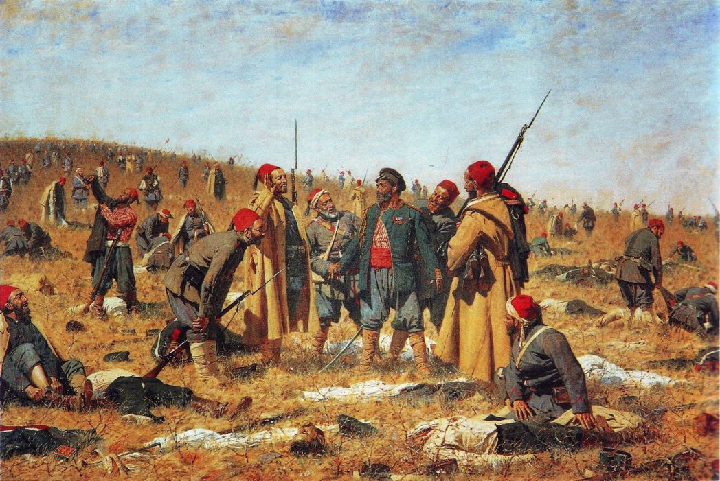 19世紀中葉俄羅斯戰爭藝術家Vasily Vereshchagin在1878年其...
