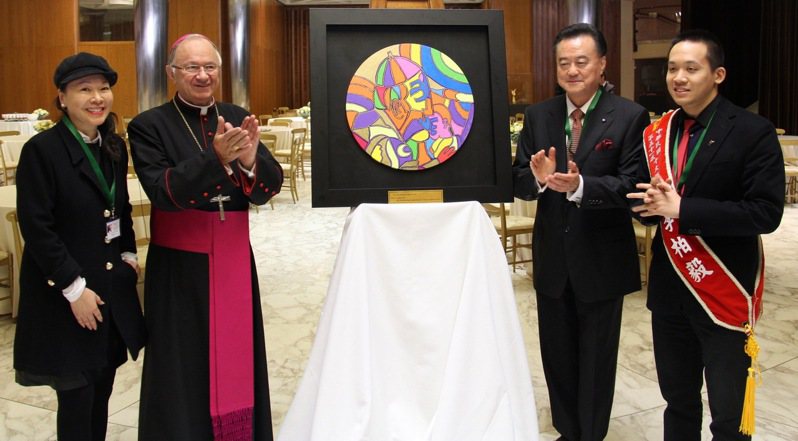 李柏毅在教廷畫展揭幕。圖╱合眾國際社