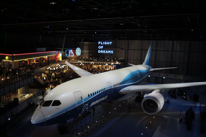 在名古屋中部國際機場旁的FLIGHT OF DREAMS，是除了美國之外，全球首間公開展示「夢幻客機」波音787的地方，鎮館之寶是編號 ZA001 、首架波音 787-8 原型機。圖／聯合報系資料照片