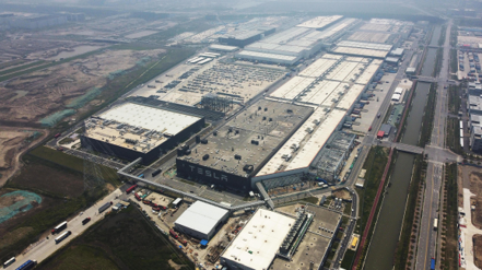 特斯拉計畫在上海投產第二座工廠，將年產能提高至100萬輛。香港中通社圖片
