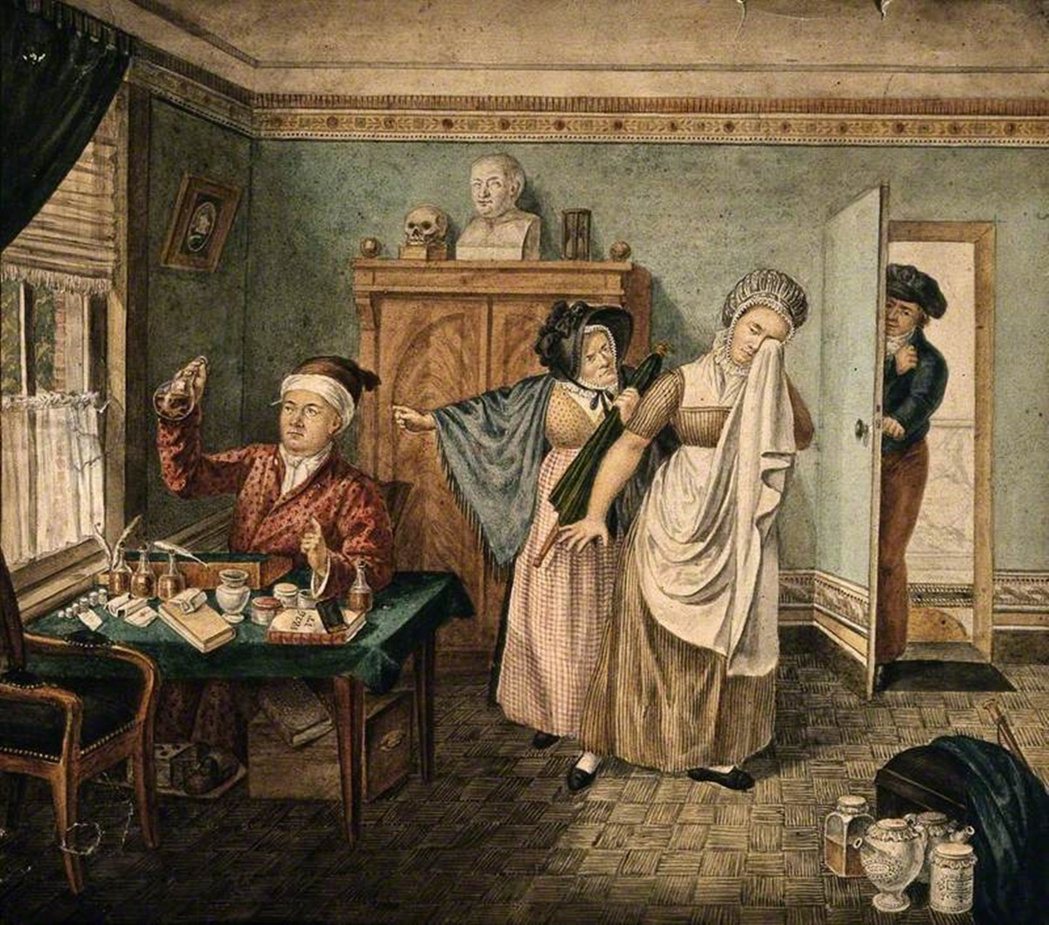 「都有歐記健保跟社福機構了，女人有什麼好怕懷孕的？」圖為一幅繪製於1826年，少...