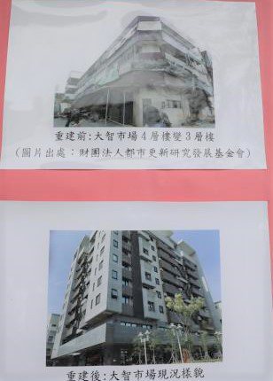 台南市東區大智市場大樓在0206地震震垮，重建落成。圖／社會局提供
