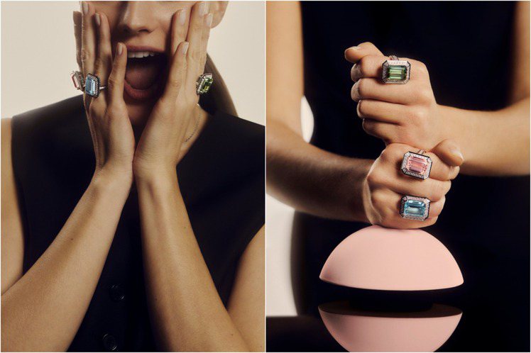 Boucheron的Vendôme Liseré系列珠寶本次使用了粉色摩根石、藍...