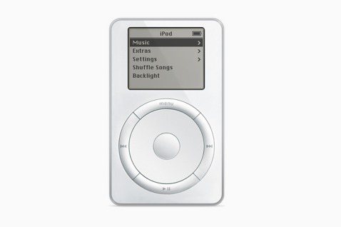 iPod延續了音響直覺操控，並對當代科技產品設計有決定性影響。圖╱Apple提供