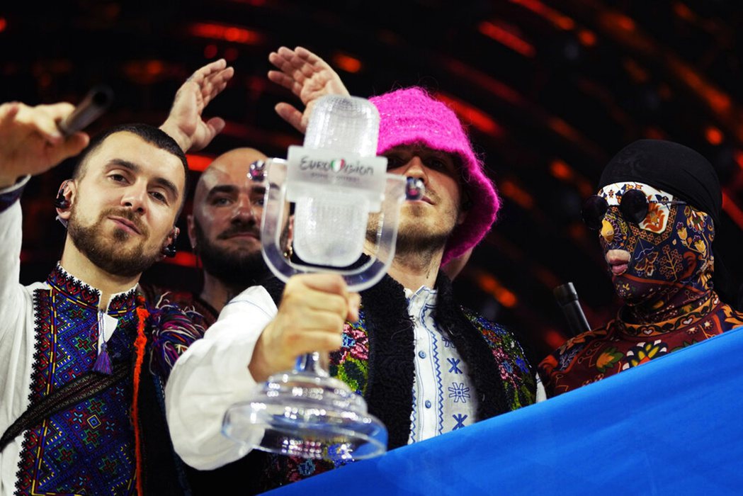 烏克蘭的卡路什樂團在2022年歐洲歌唱大賽奪冠。 圖／美聯社