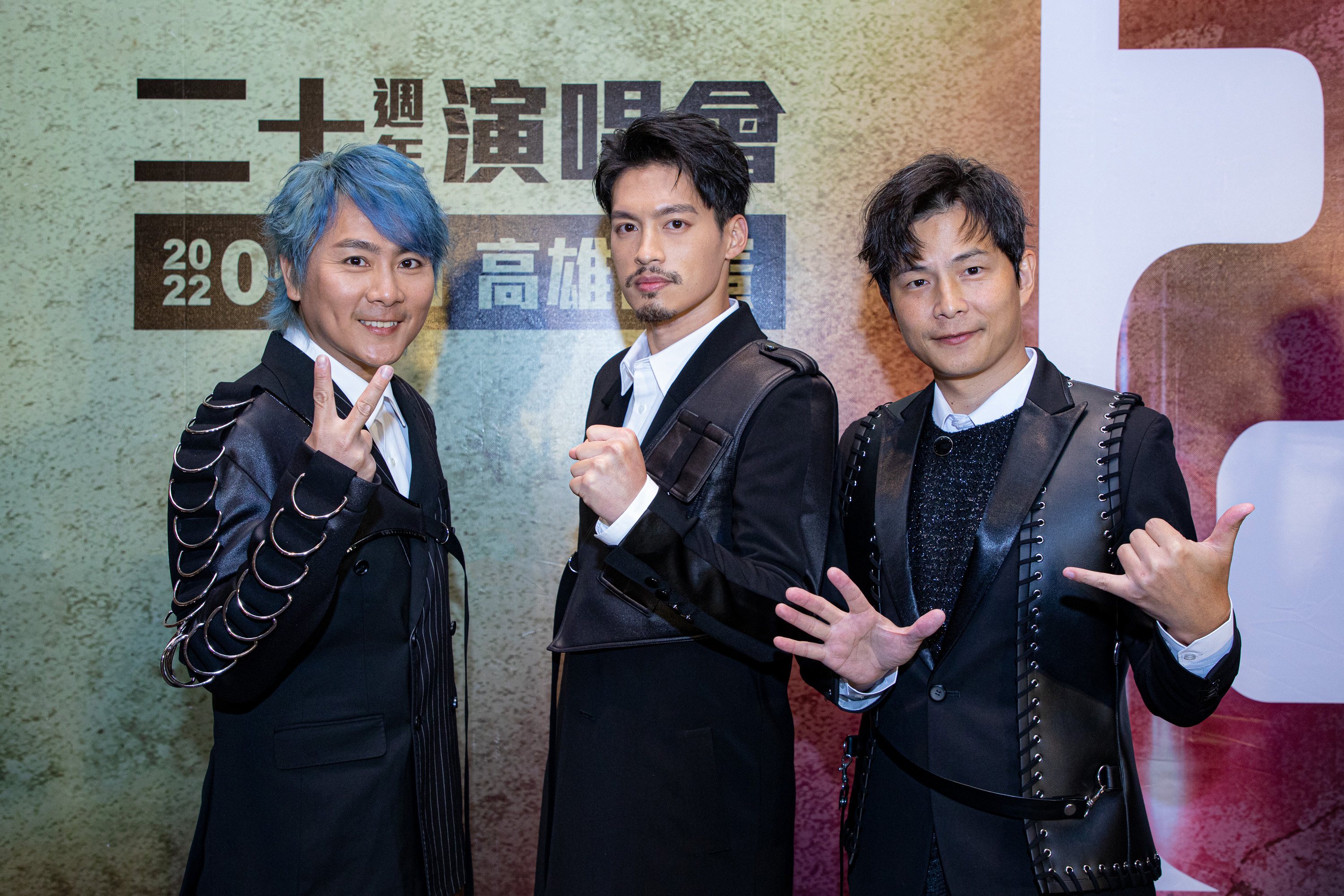 「5566」孫協志(右起)、許孟哲、王仁甫將在6月2度站上高雄巨蛋開唱。圖／LiTV、華貴娛樂提供