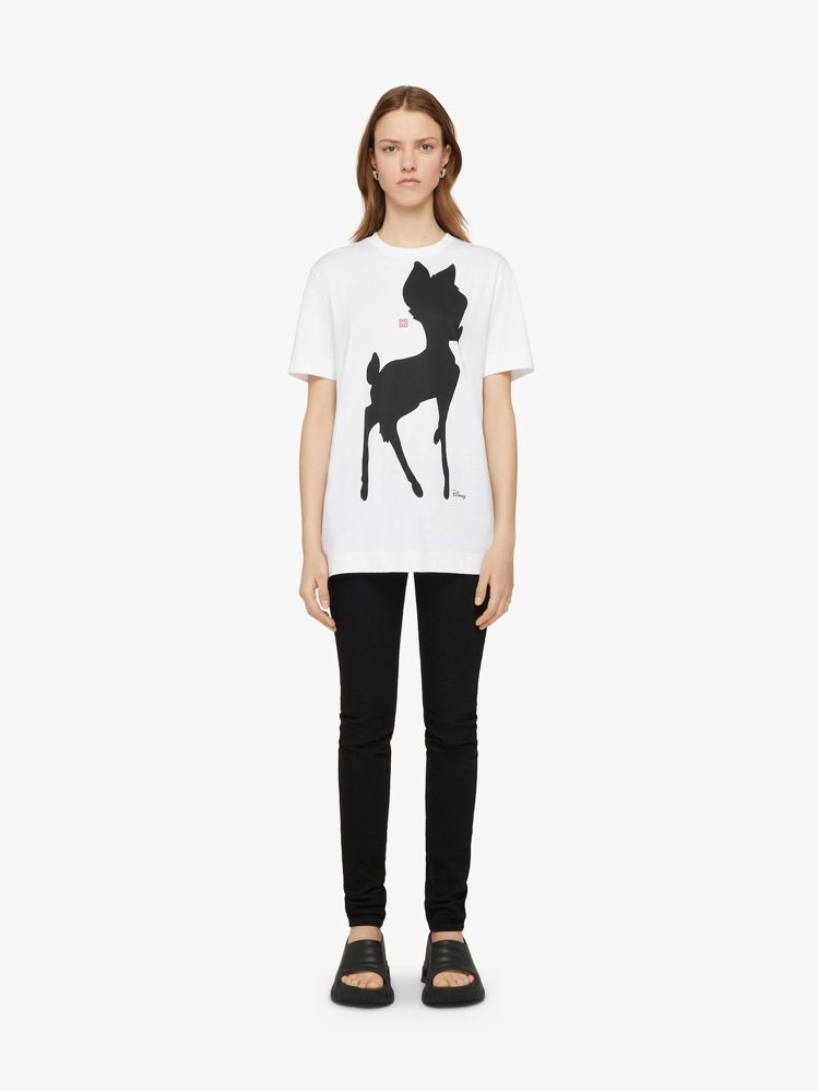 Givenchy迪士尼限量系列小鹿斑比短袖T恤，19,500元。圖／摘自官網