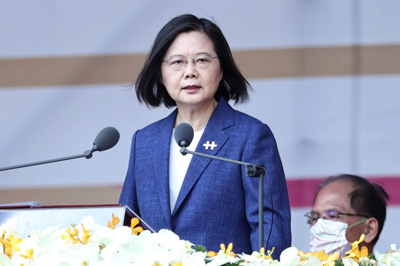 蔡總統2021國慶講話發表「四個堅持」，被認為兩國論2.0，她並稱中華民國立足台灣已72年。 圖／聯合報系資料照片
