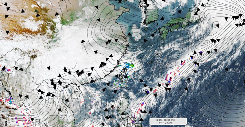 今天仍受到華南雲雨帶影響，中部、北部、東北部有局部短暫陣雨機會，雖然雨勢仍然不大，降雨範圍也比較局部性，外出要記得攜帶雨具。圖／取自「天氣風險 WeatherRisk」臉書粉專