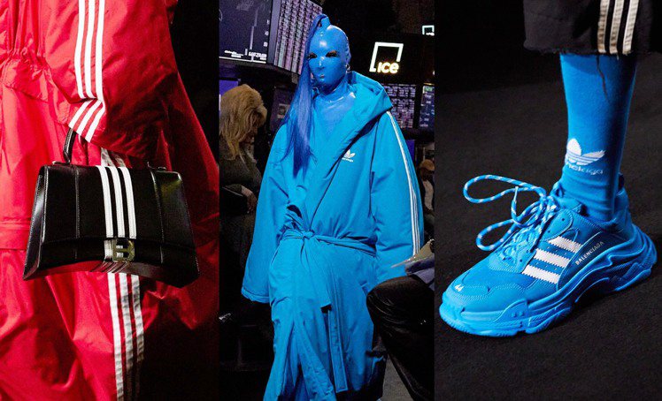 昨晚在紐約證券交易所舉行的Balenciaga春季23系列大秀，揭露了Balenciaga x Adidas系列神秘面紗。圖／Balenciaga提供