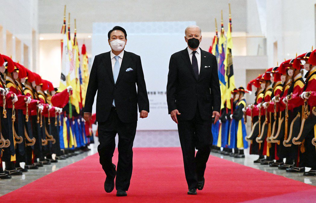 美國總統拜登近日抵達韓國，並於本（5）月21日與韓國甫上任的總統尹錫悅舉行會談 圖／法新社