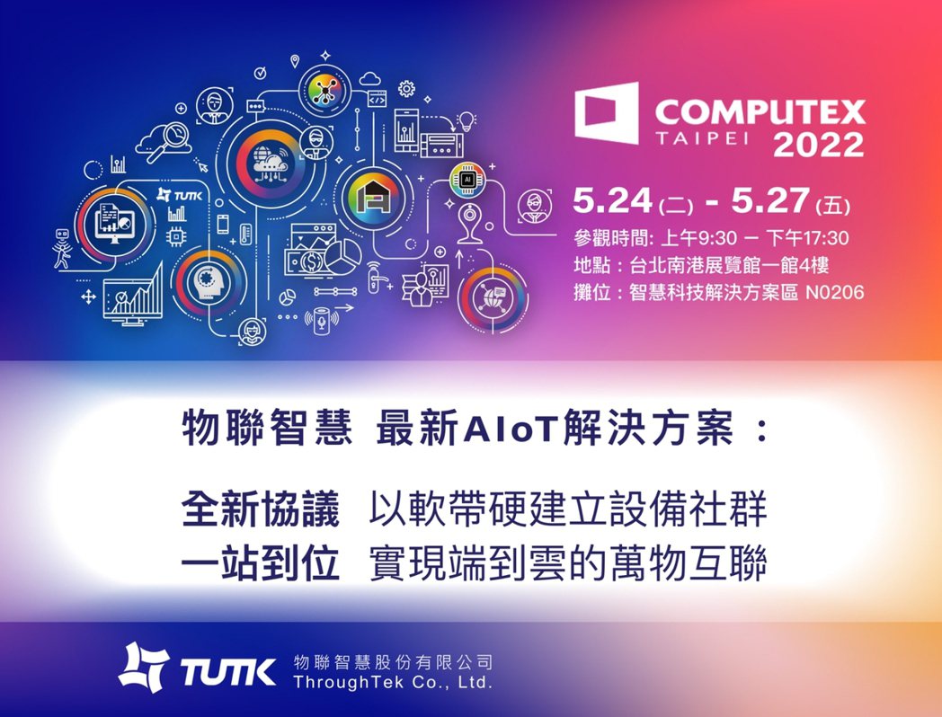 物聯智慧參加Computex2022展出全新AIoT解決方案。物聯/提供