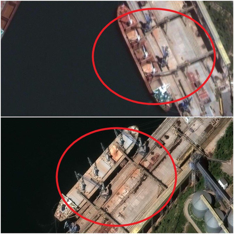 根據克里米亞半島的塞瓦斯托波爾海港的最新衛星照片顯示，隨著對烏克蘭發動入侵行動的持續，俄羅斯盜竊烏克蘭糧食的行為似乎也正在增加。Maxar