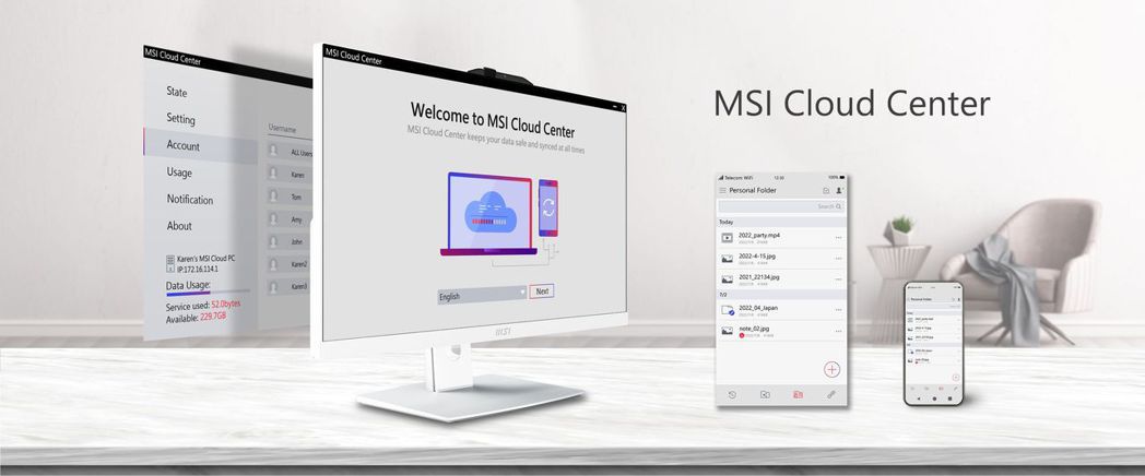 「MSI Cloud Center」讓用戶可以在Android或iOS設備與Mo...