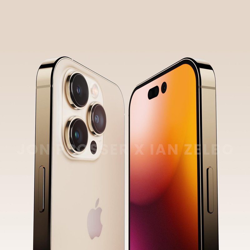 iPhone 14 Pro系列將推出4色，圖為金色。（翻攝自推特ianzelbo）