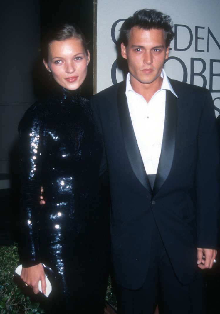 回顧強尼戴普與凱特模絲的戀情，可以說是90年代的時尚、娛樂圈焦點。圖／達志影像