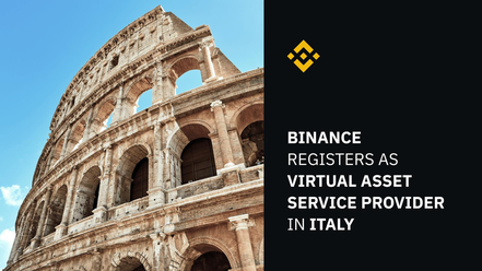 幣安在義大利獲准註冊成為加密貨幣服務提供商。圖／幣安提供