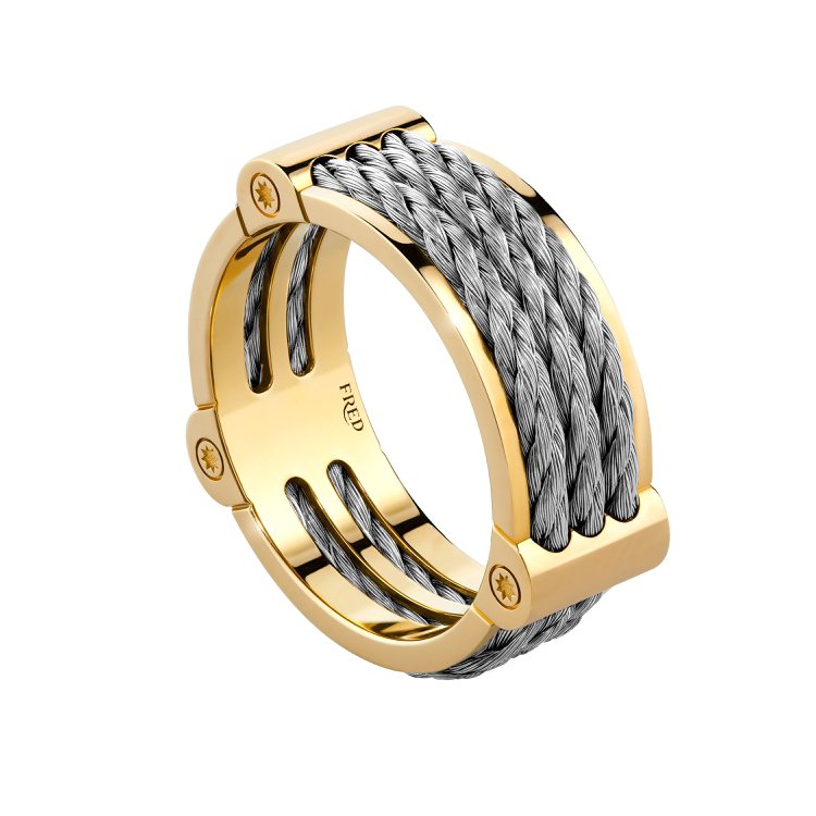 Force 10 Winch 18K黃金精鋼三環戒指，95,900元。圖／斐登提供