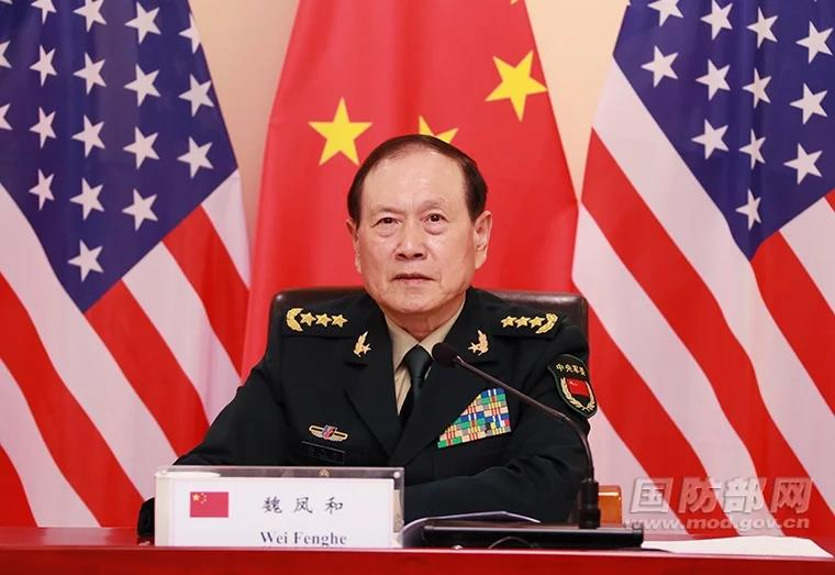 中國大陸國務委員兼國防部長魏鳳和4月20日，曾與美國國防部長奧斯丁通電話。取自中...
