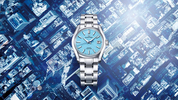 Grand Seiko也曝光限定於日內境內發售的銀座2022腕表，其靈感是來自該地晴朗午後的天空藍，重現於腕表上。圖／摘自Grand Seiko網站