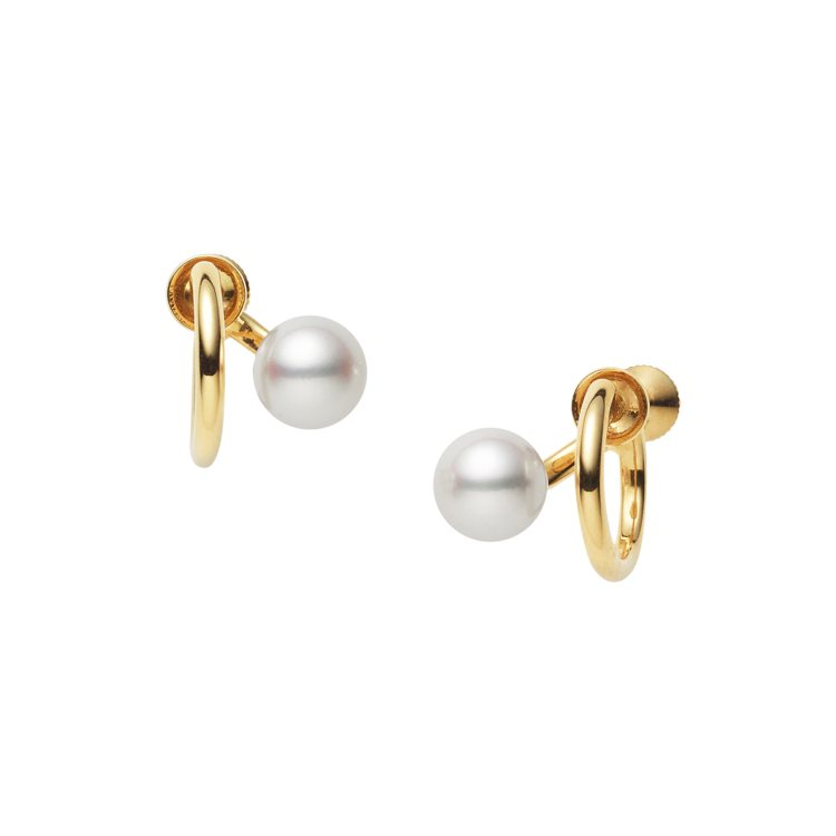 MIKIMOTO珍珠夾式耳環18K黃金款，57,000元。圖／MIKIMOTO提...
