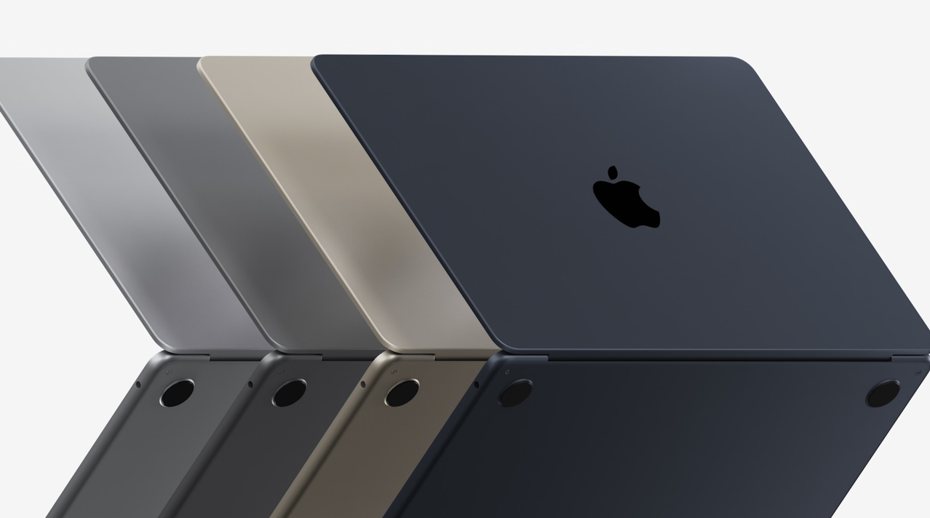 全新MacBook Air共推出銀色、星光色、太空灰色和午夜色4種美麗外觀。圖／摘自發表會