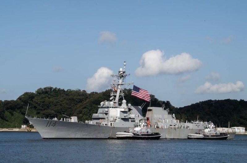 美國海軍驅逐艦「芮爾夫強生號」今年2月曾穿越台灣海峽。圖／取自美國第七艦隊官網